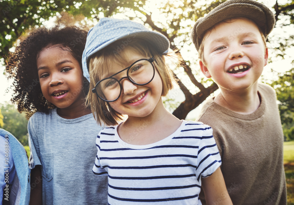 Children Friendship Togetherness Playful Happiness Concept