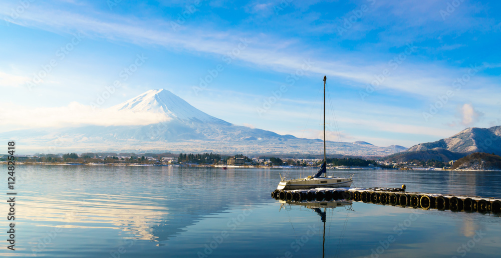 Mountain fuji and lake kawaguchi, Japan