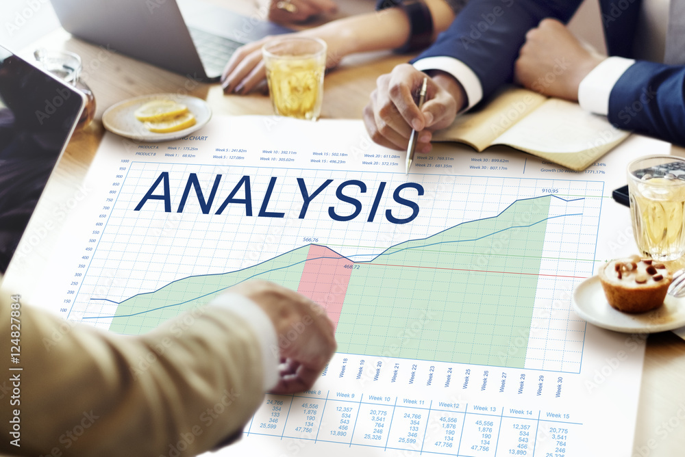 Analysis Graphs Business Marketing Goals concept