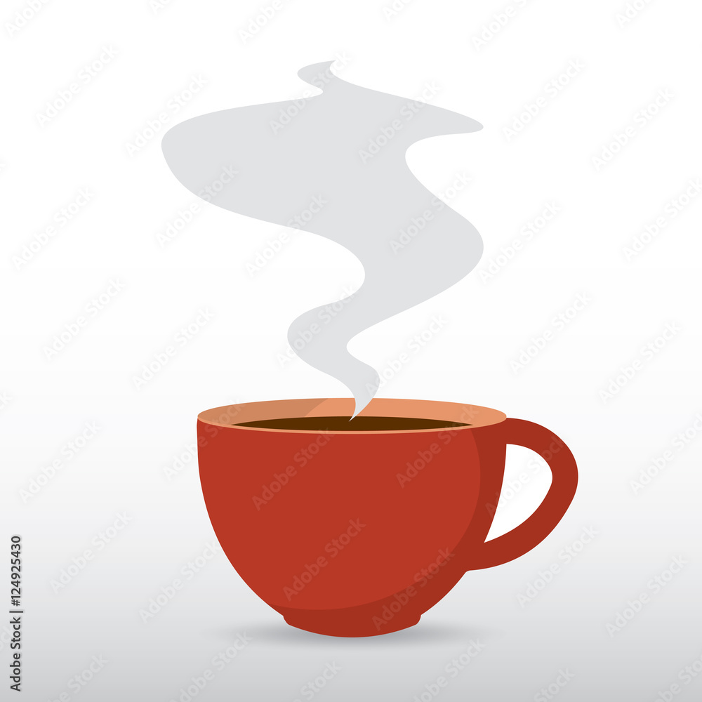 Coffee cup with steam vector flat design object