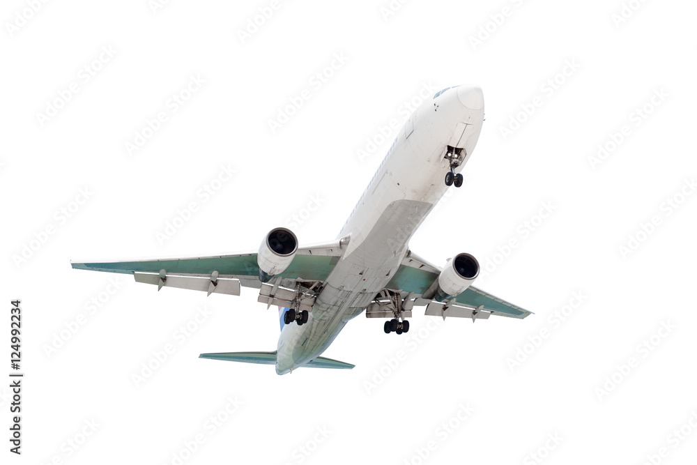 passenger airplane isolated on white background.