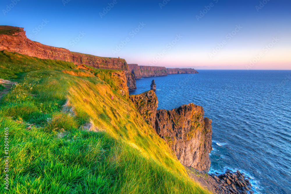 Cliffs of Moher at sunset in Co. Clare, Ireland