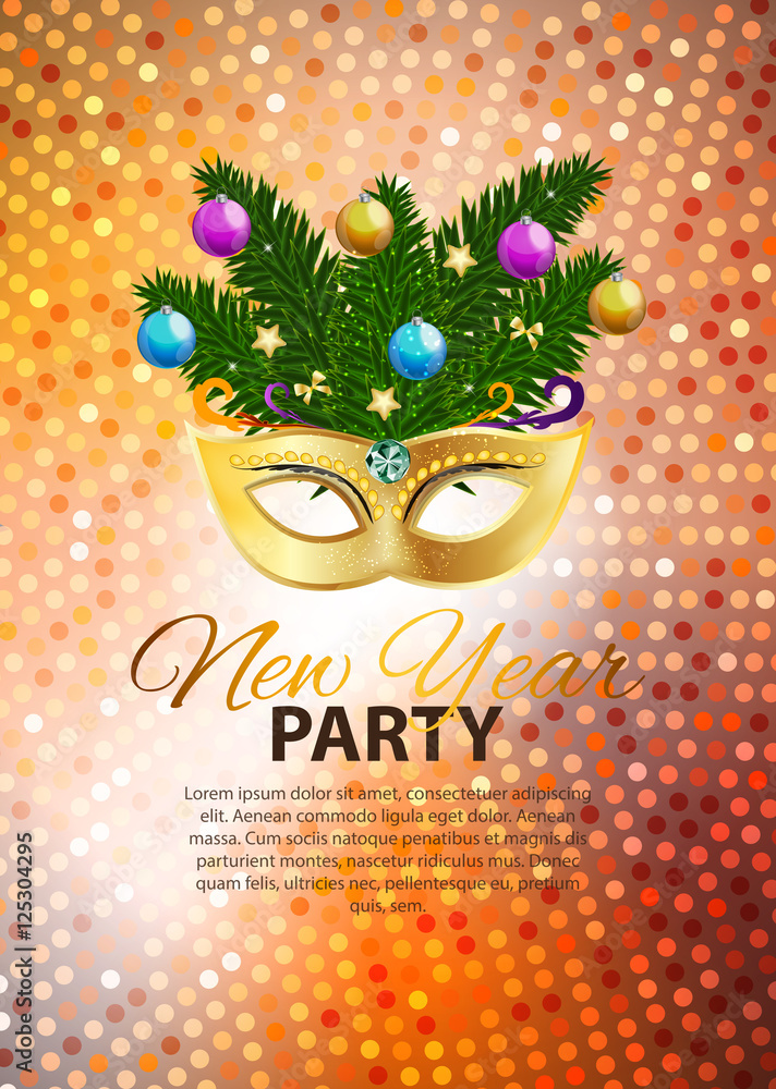 Abstract Beauty Merry Christmas and New Year Party Background wi