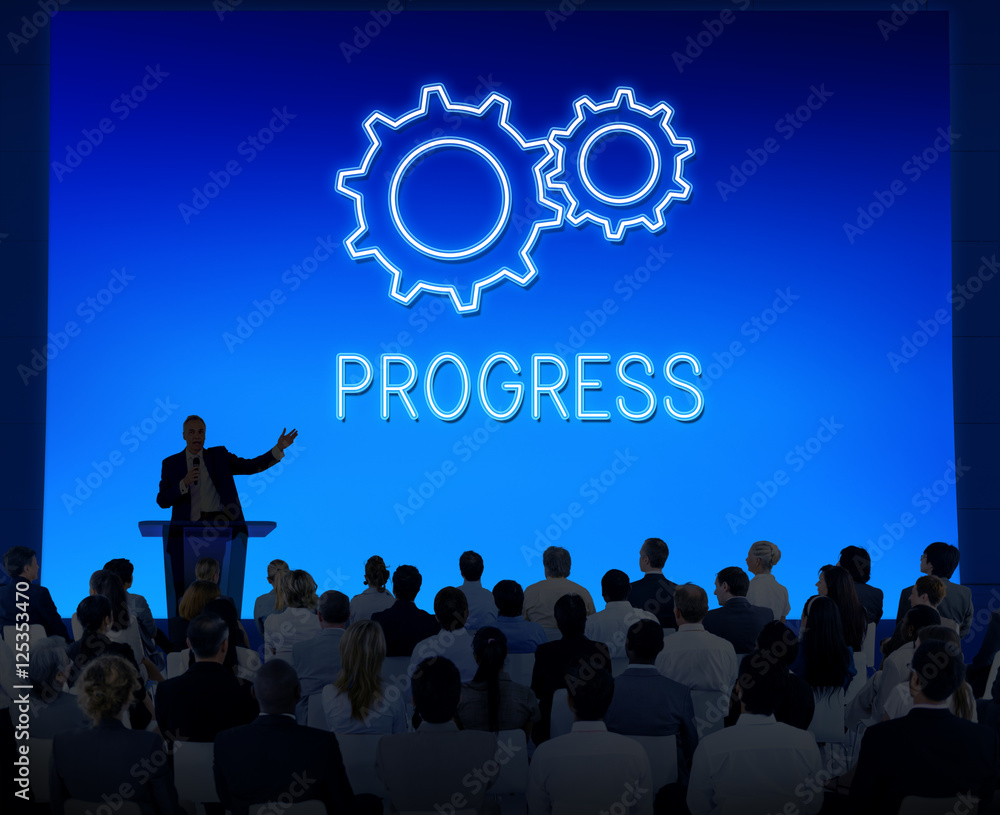 Business Achievement Progress Develpoment Cogwheel Concept