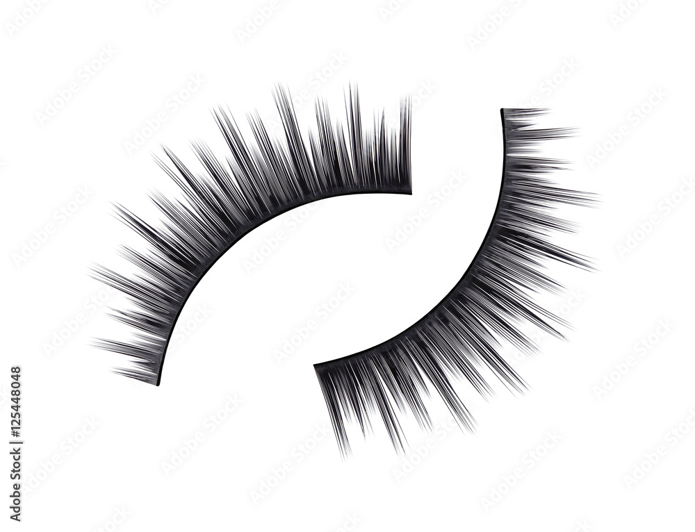 false eyelashes isolated on white