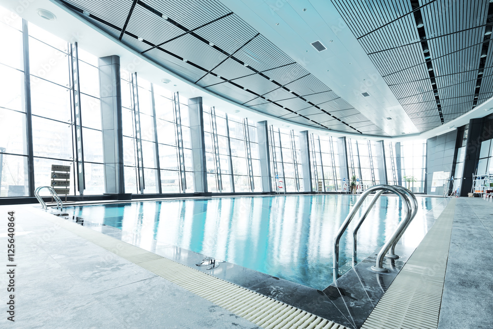 bright indoors swimming pool