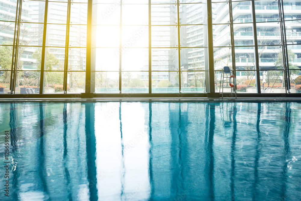 bright indoors swimming pool