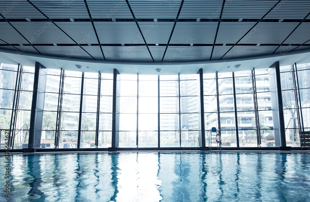 bright indoors swimming pool