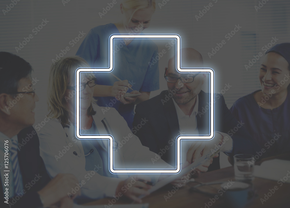 Hospital Cross Health Treatment Icon Graphic Concept