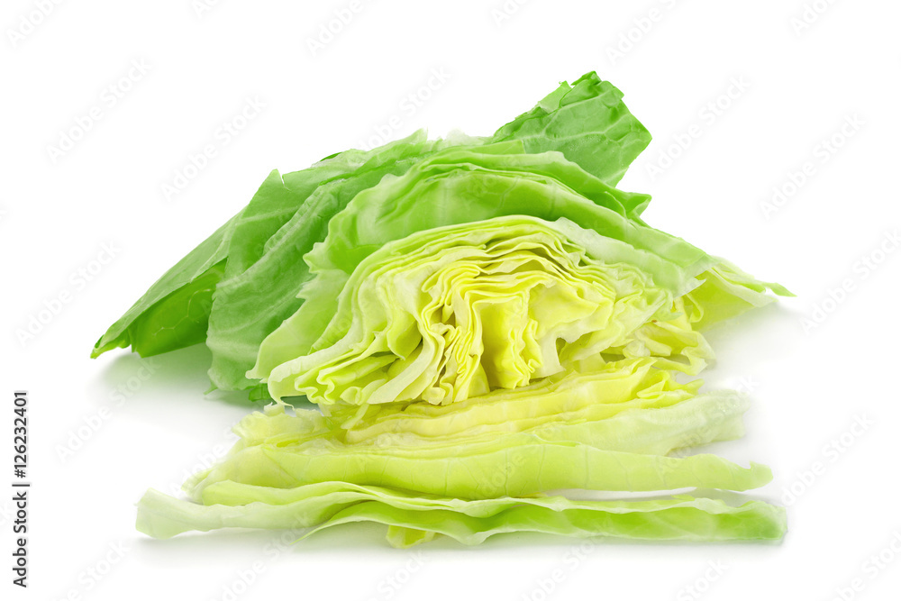 Salad cabbage on white