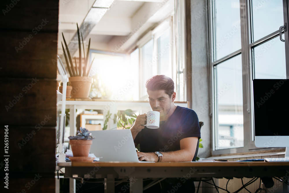 Business man in modern workplace