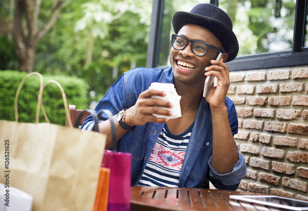 Man Shopping Spending Customer Consumerism Concept