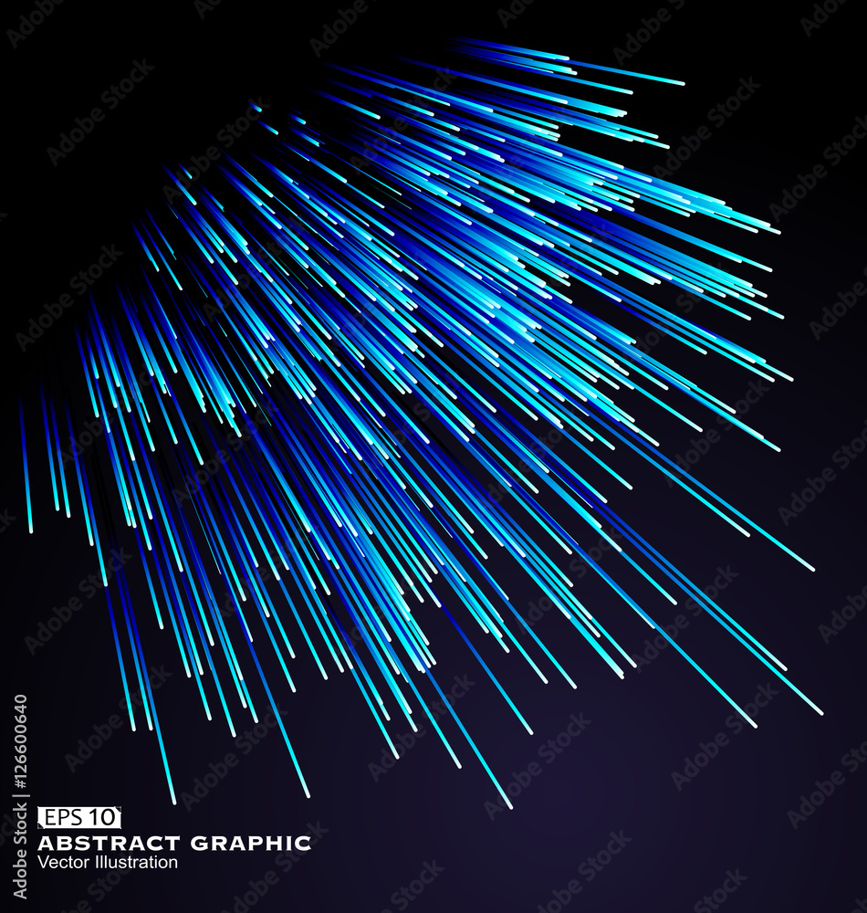 Dot and line consisting of radial abstract graphics.