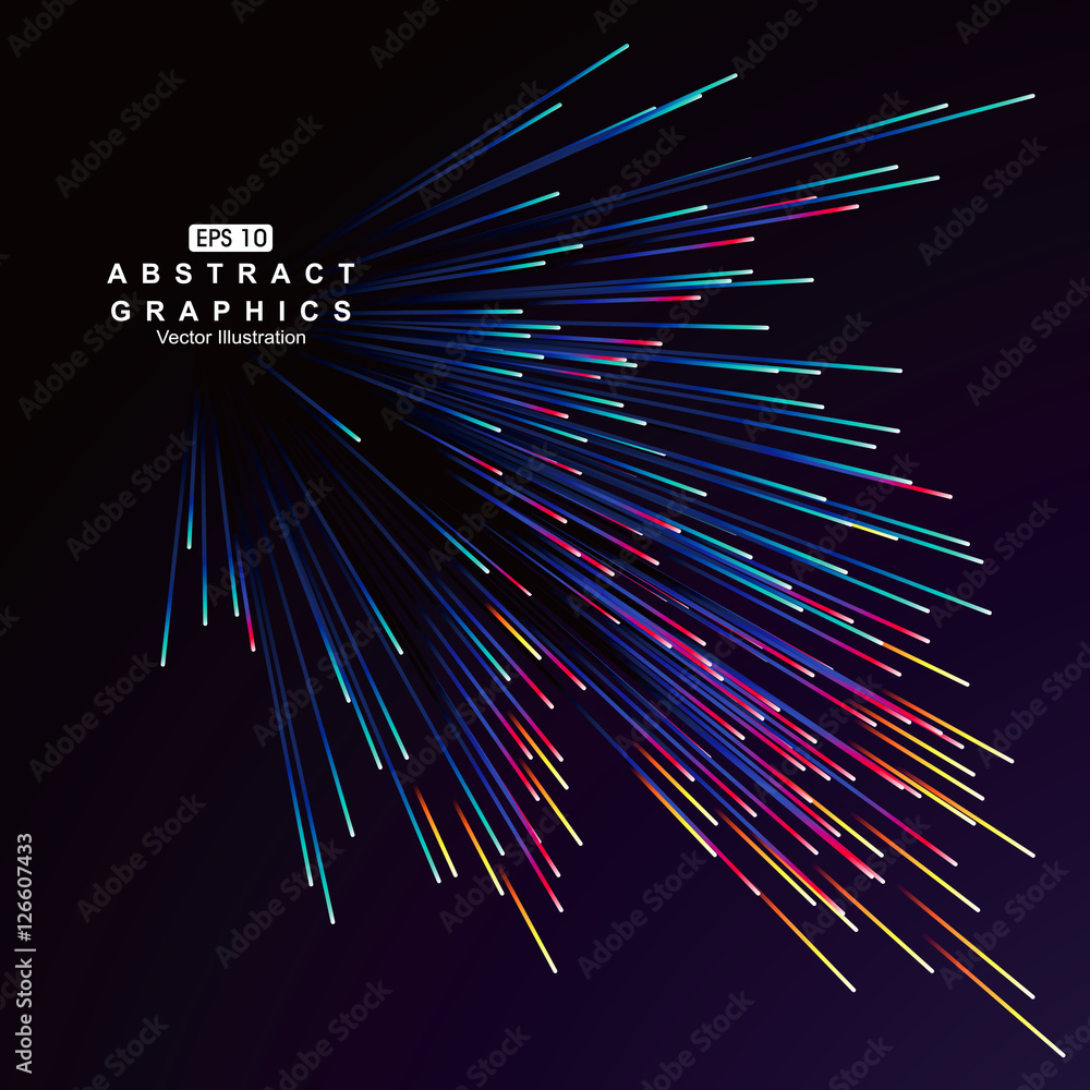 Dot and line consisting of radial abstract graphics.