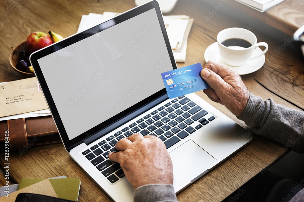 Credit Card Online Shopping Copy Space Mockup Concept