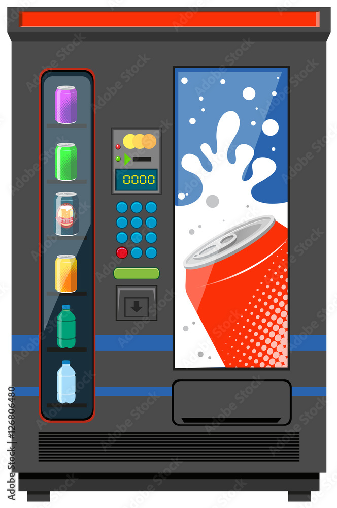 Vending machine for soft drinks