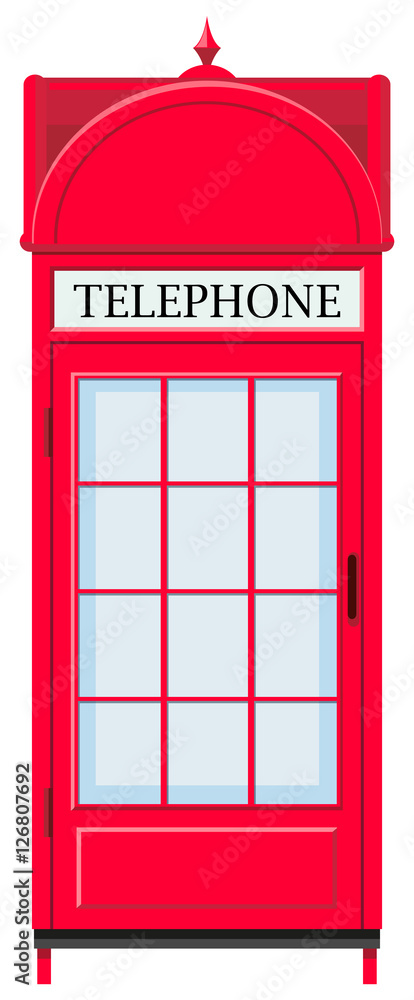 Telephone booth in red