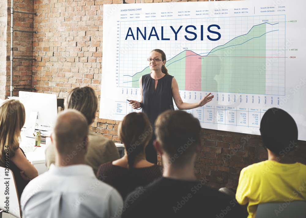 Analysis Graphs Business Marketing Goals concept