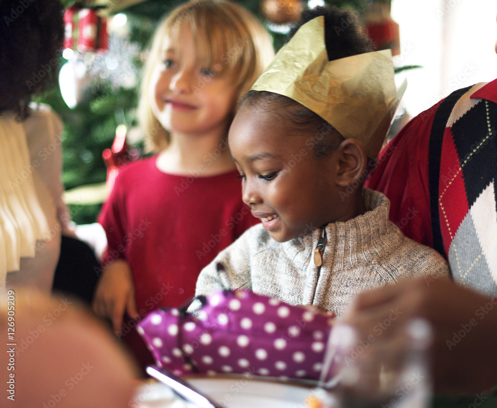 Family Together Christmas Celebration Concept