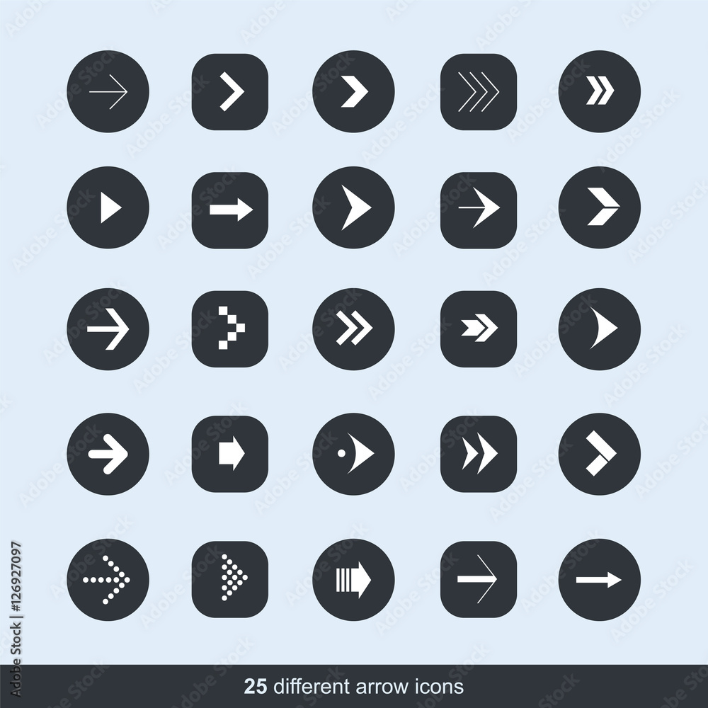 25 different arrow icons