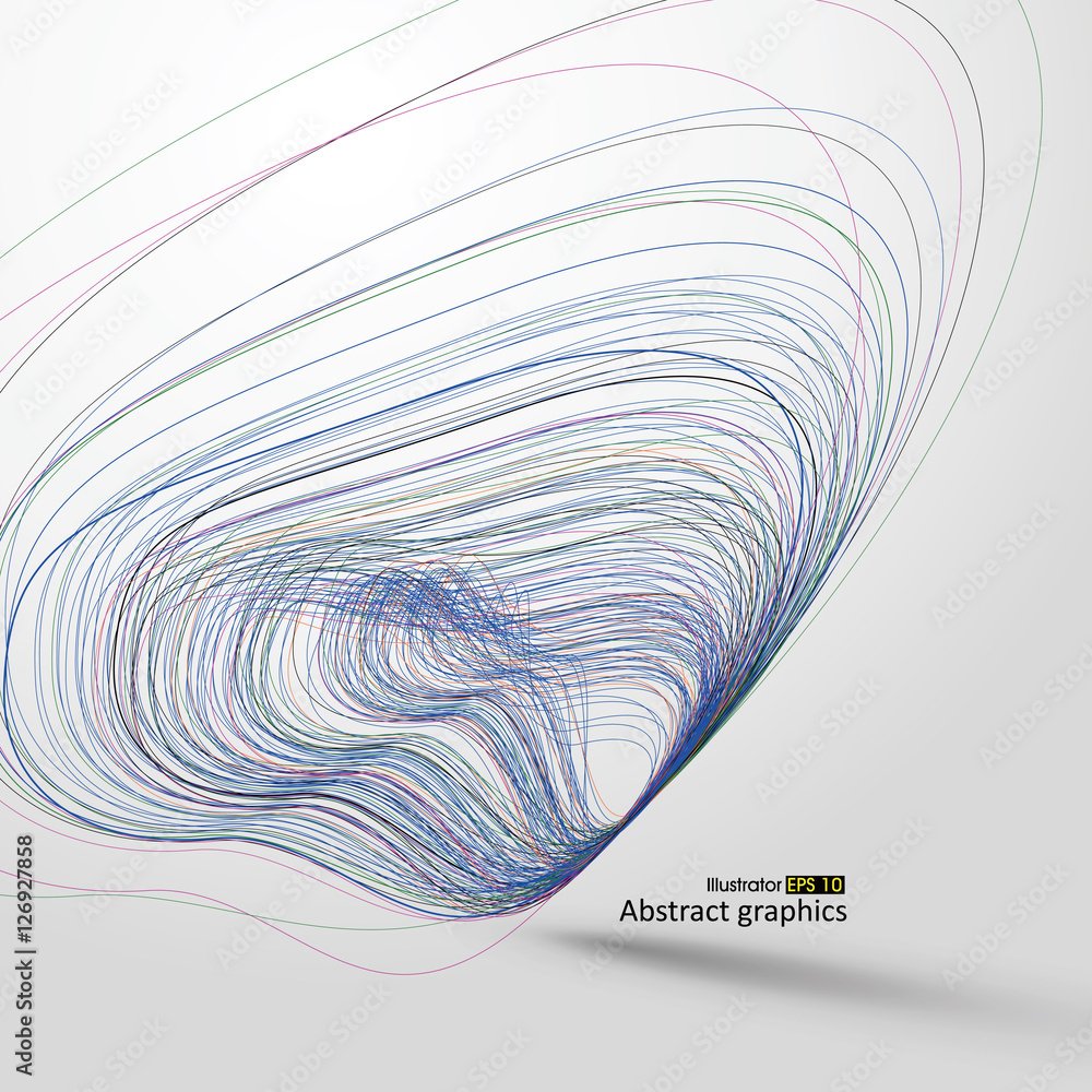 抽象线条，矢量插图。
