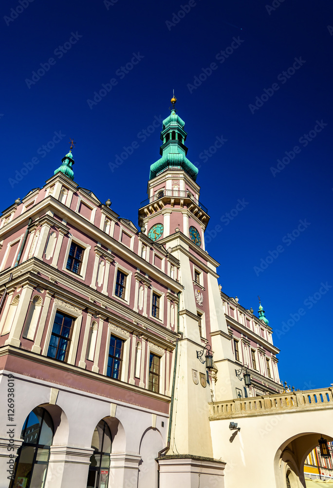 波兰扎莫斯克Rynek Wielki广场上的Ratusz或市政厅