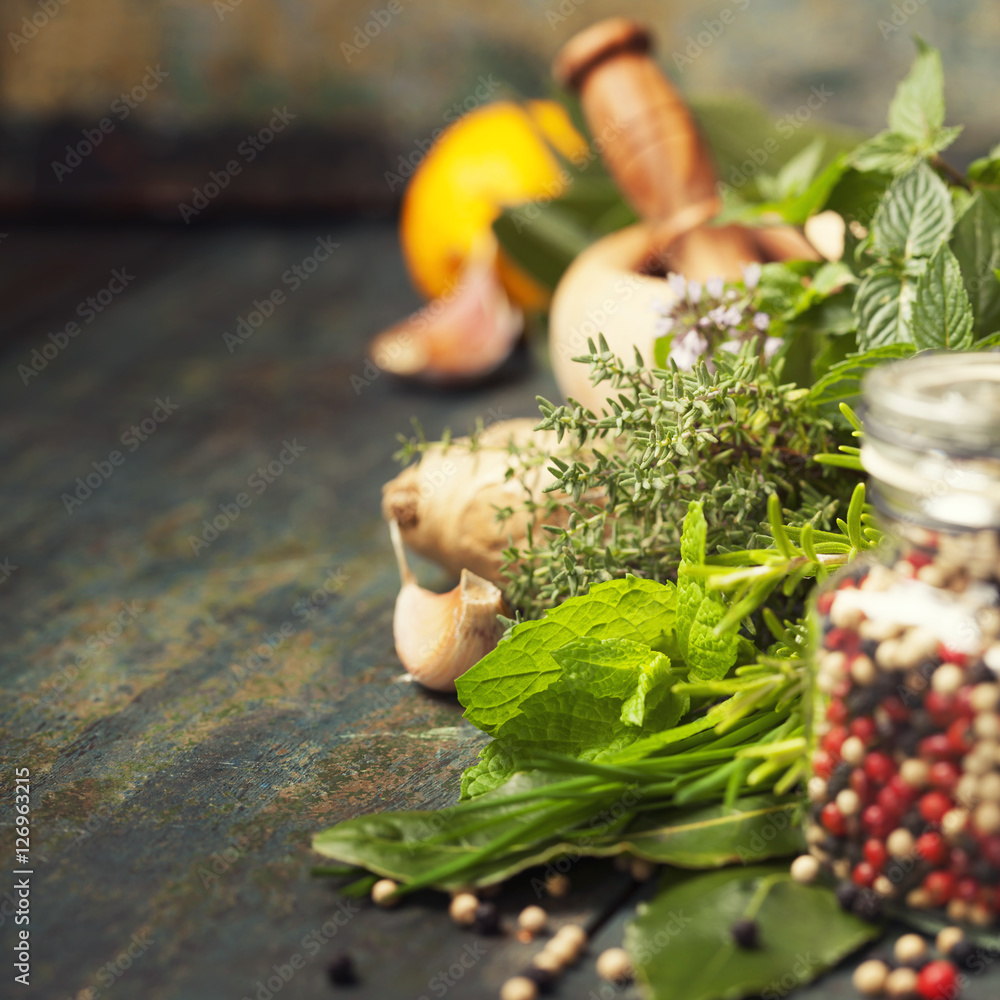 Herbs and spices selection