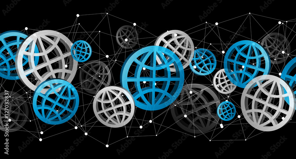 Blue grey and black digital web icons ‘3D rendering’