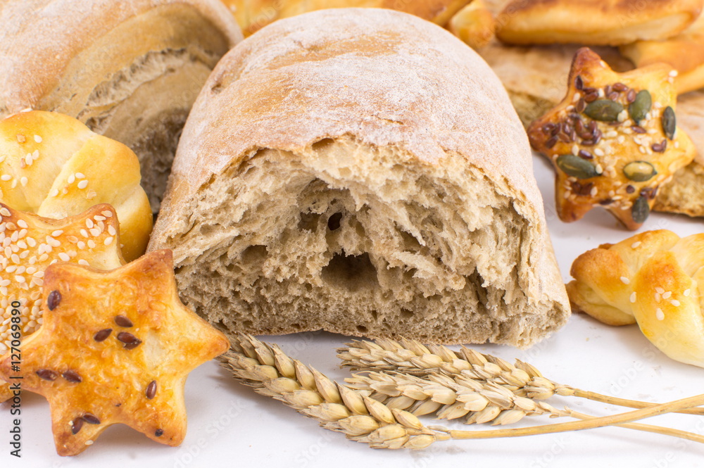 Homemade shaped bread and pastry