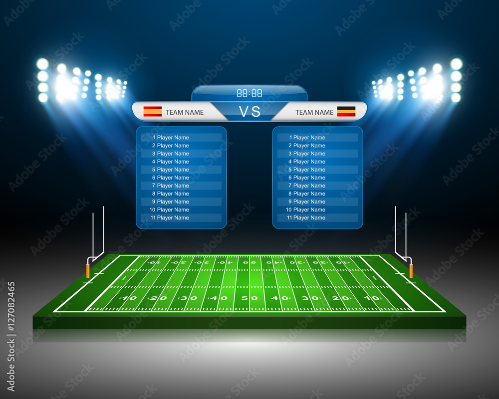 American Football field, vector