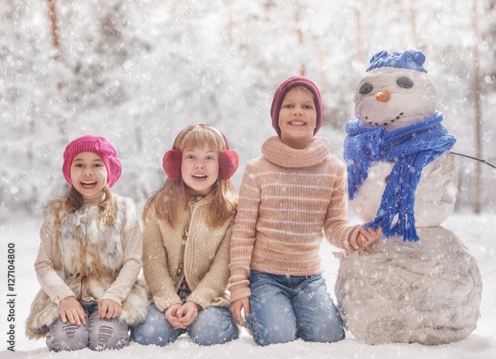 Happy kids outdoors