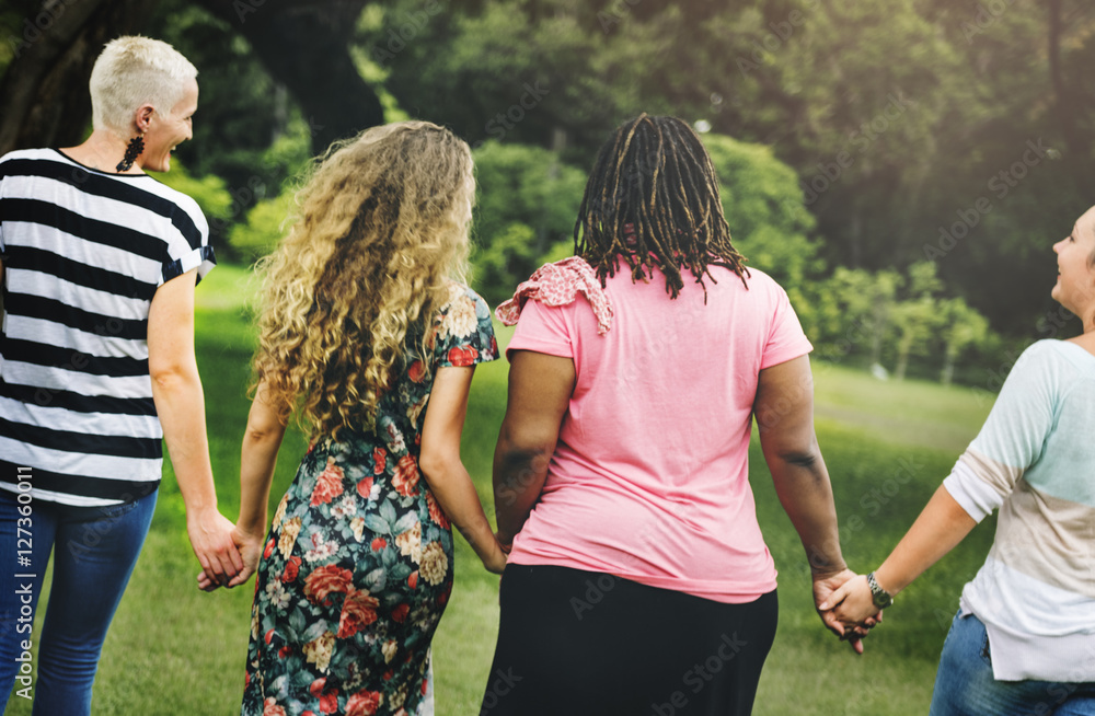 Group of Women Socialize Teamwork Happiness Concept