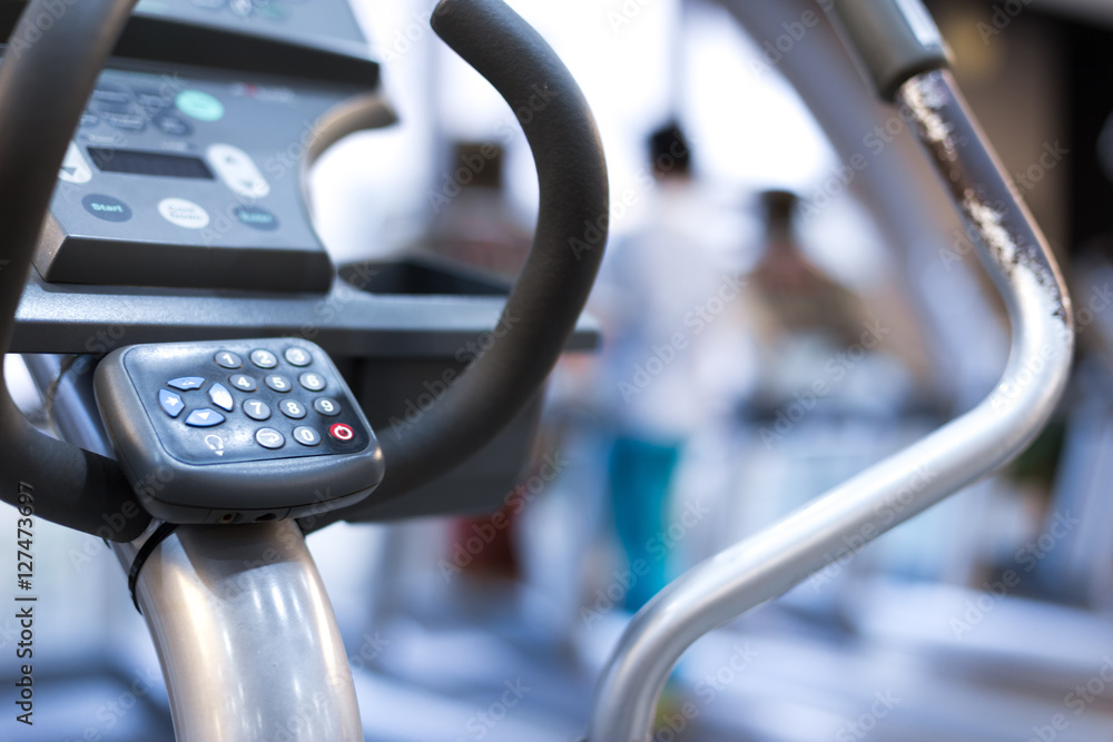 pannel of equipment in modern gym