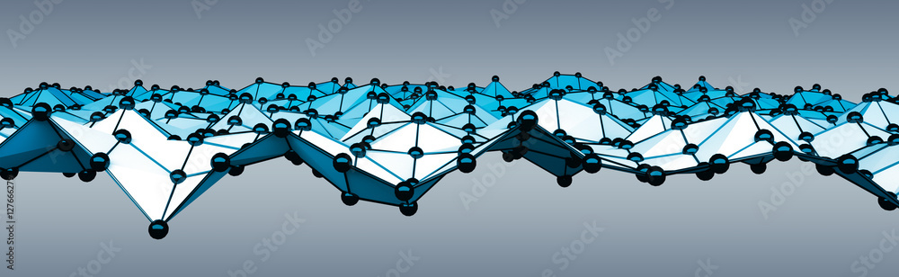 抽象波与点和线的3D渲染