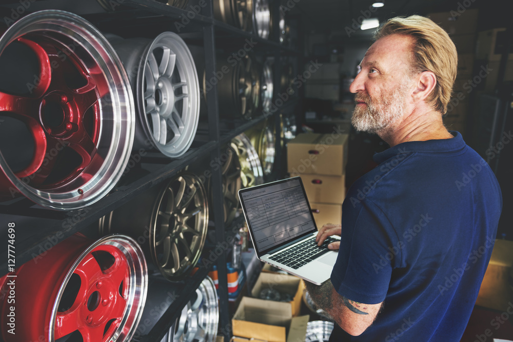 Garage Motor Maintenance Mechanic Fixing Spare Concept