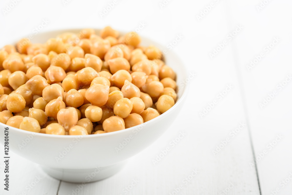 Chickpeas Bowl On White Background