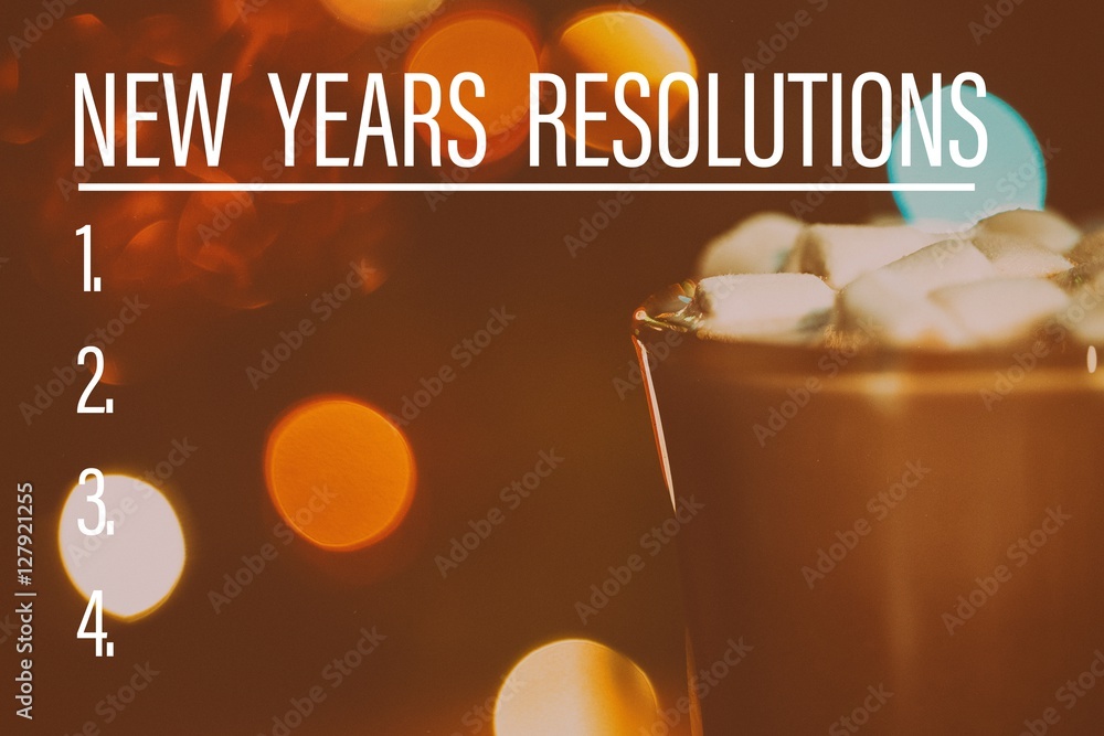 Composite image of new years resolution list