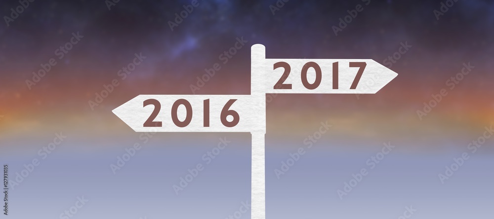 Composite image of digital image of new year 2017