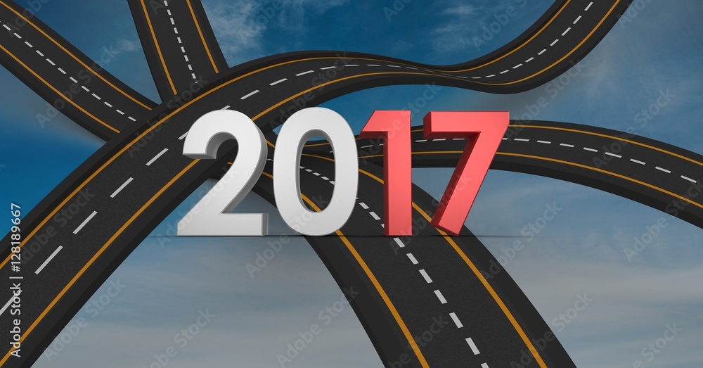 2017关于重叠道路的合成图像