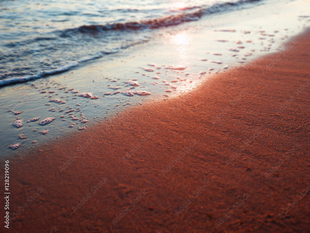 Sandstrand im Sonnenuntergang