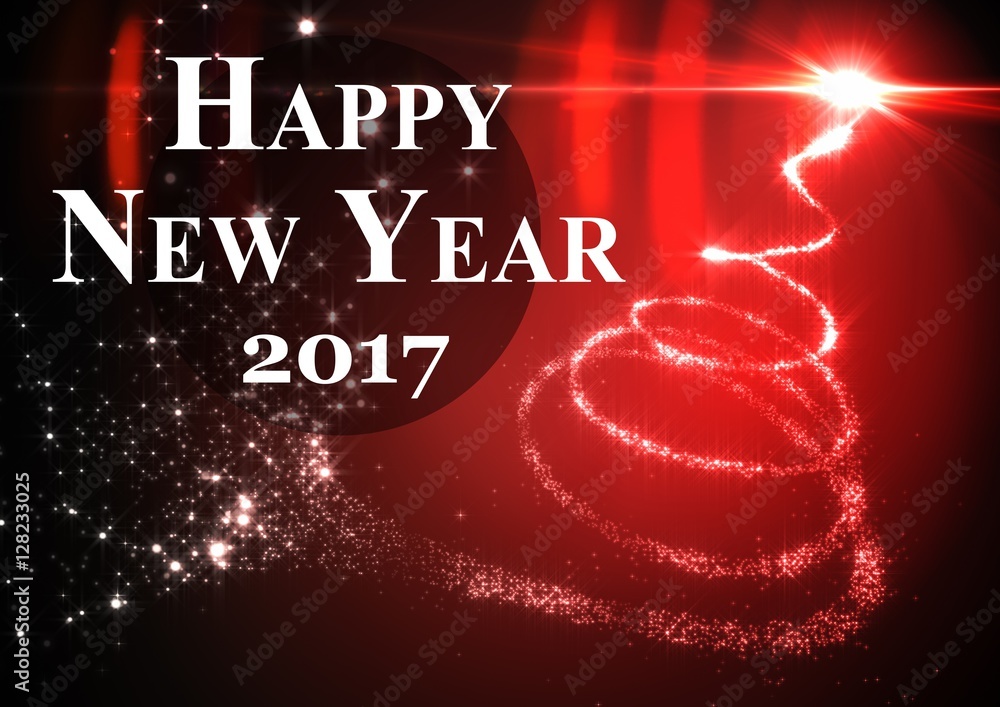 2017 new year wishes against digitally generated background