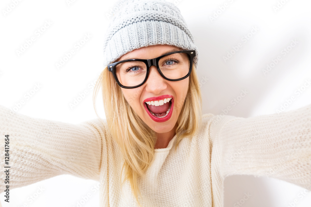 Young woman taking a selfie