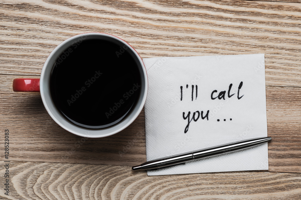 Romantic message written on napkin