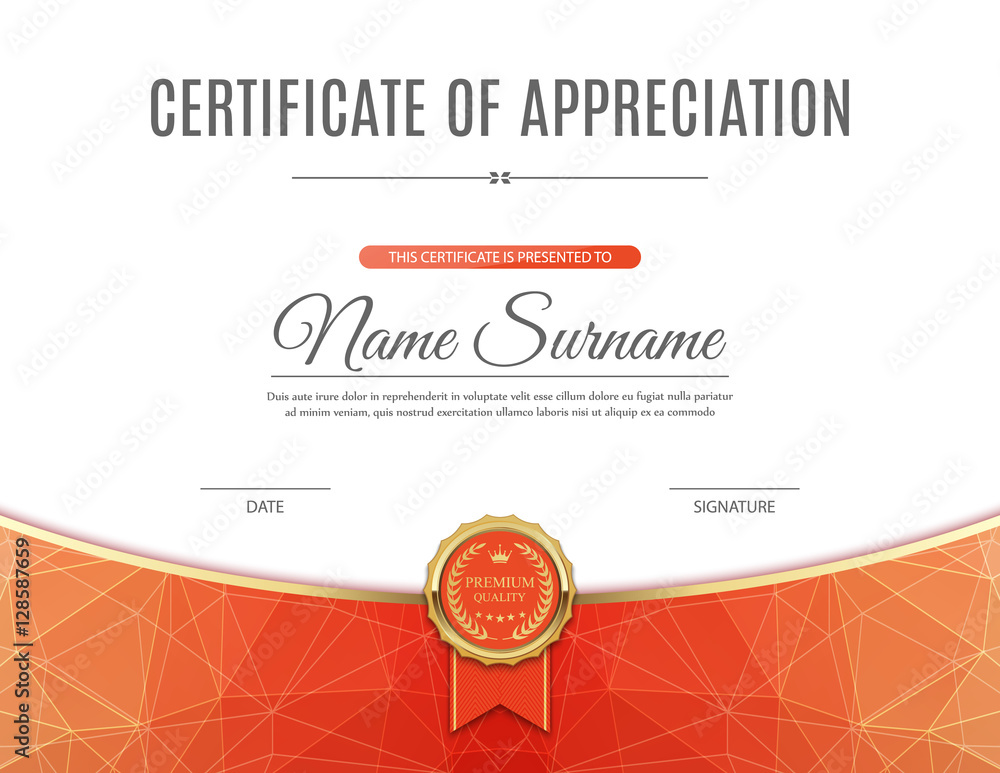 Vector certificate template.