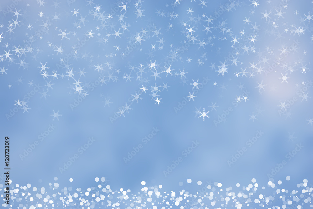 christmas bokeh snowflake background