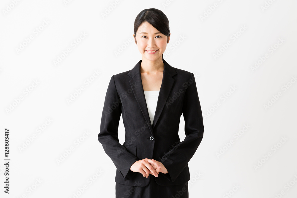 portrait of asian businesswoman isolated on white background