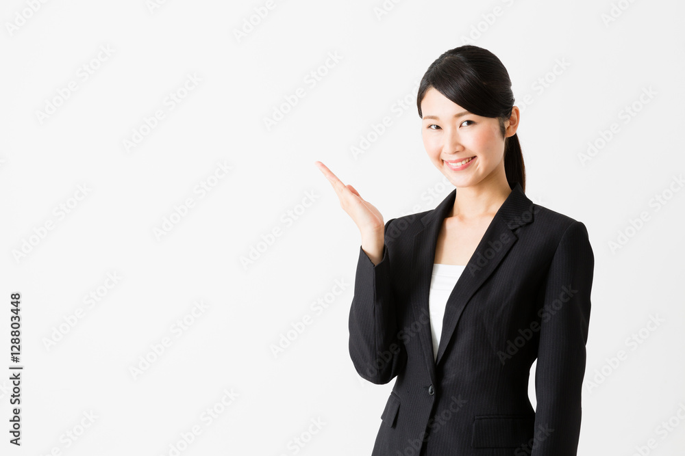 portrait of asian businesswoman isolated on white background