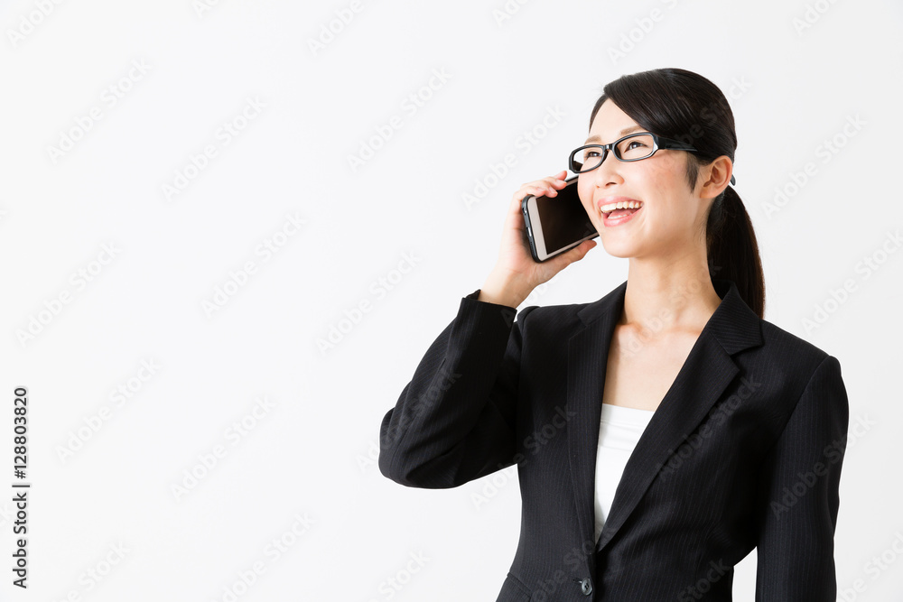 portrait of asian businesswoman isolated on white background