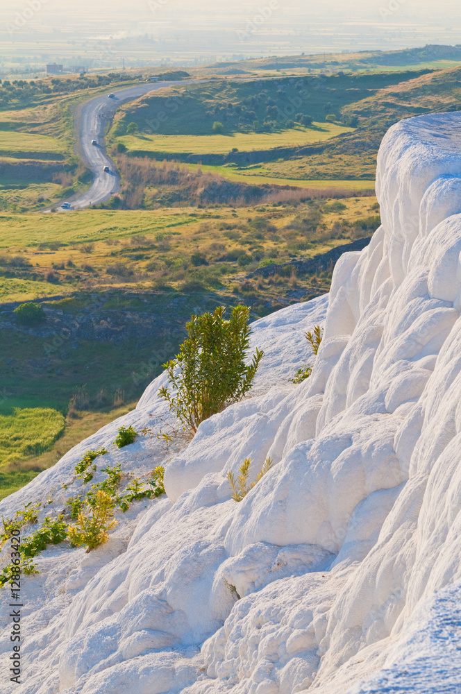 View from the top tenrras in Pamukkale.