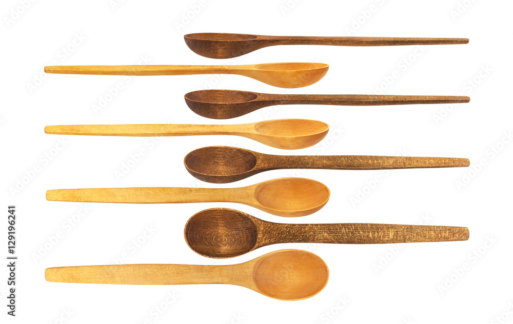 Wooden spoon isolated on white background